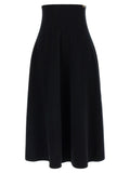 Extreme Cashmere Extreme Cashmere Black Cashmere Midi Skirt