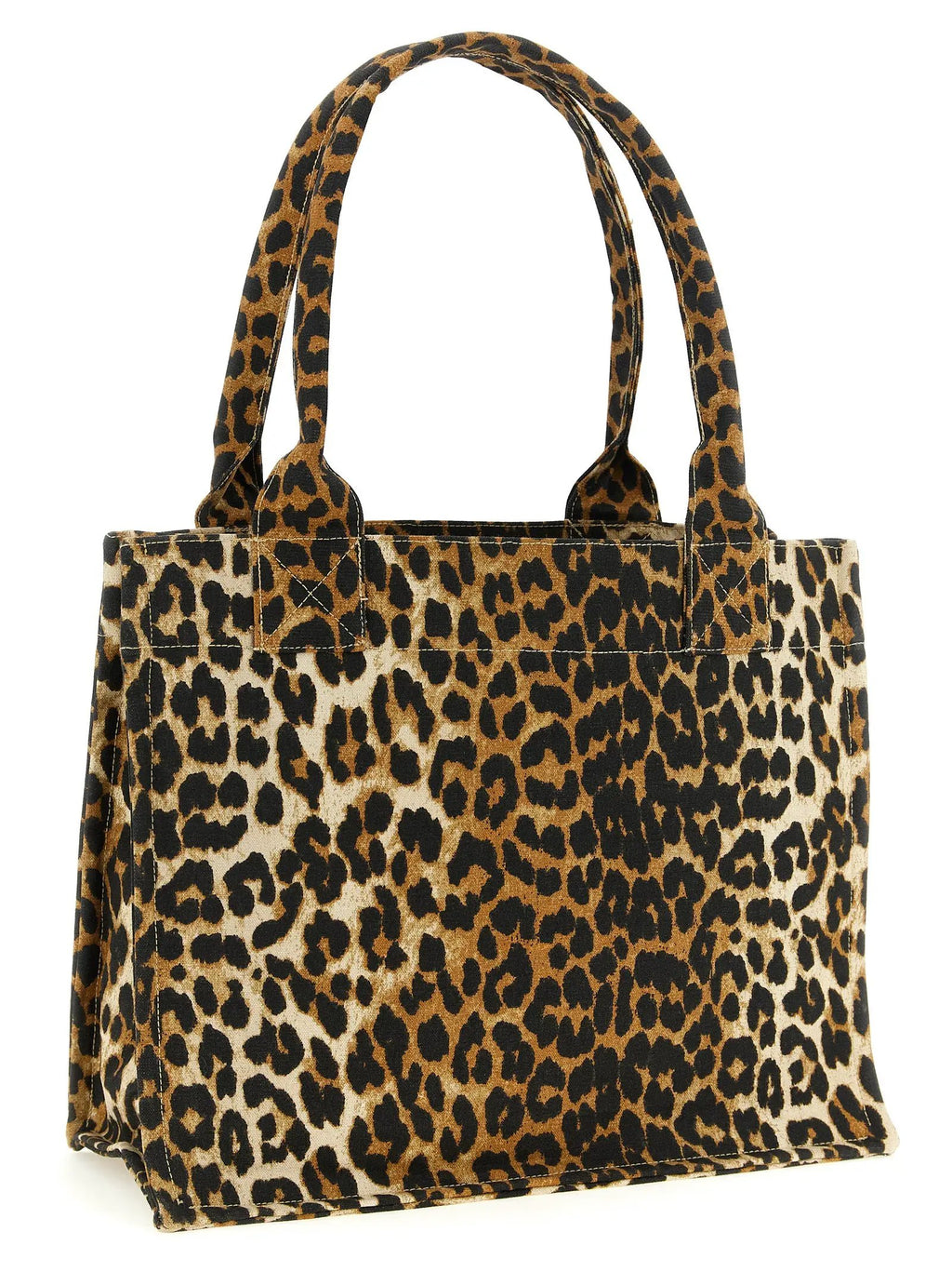 Ganni Ganni Brown Recycled Cotton Tote Bag