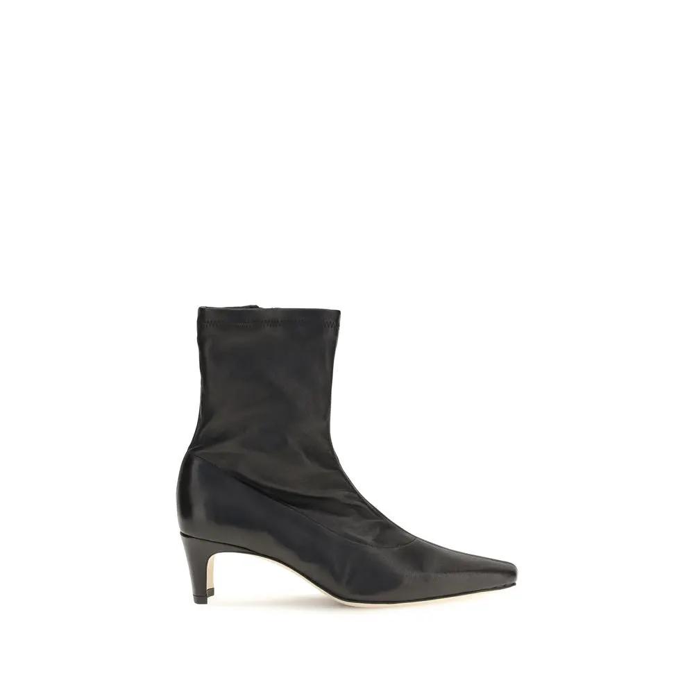 Staud Staud Black Calf Leather Bos Taurus Ankle Boots