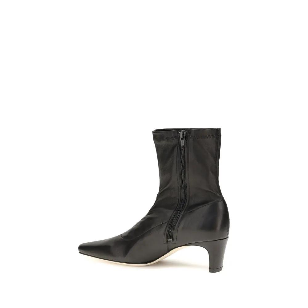 Staud Staud Black Calf Leather Bos Taurus Ankle Boots