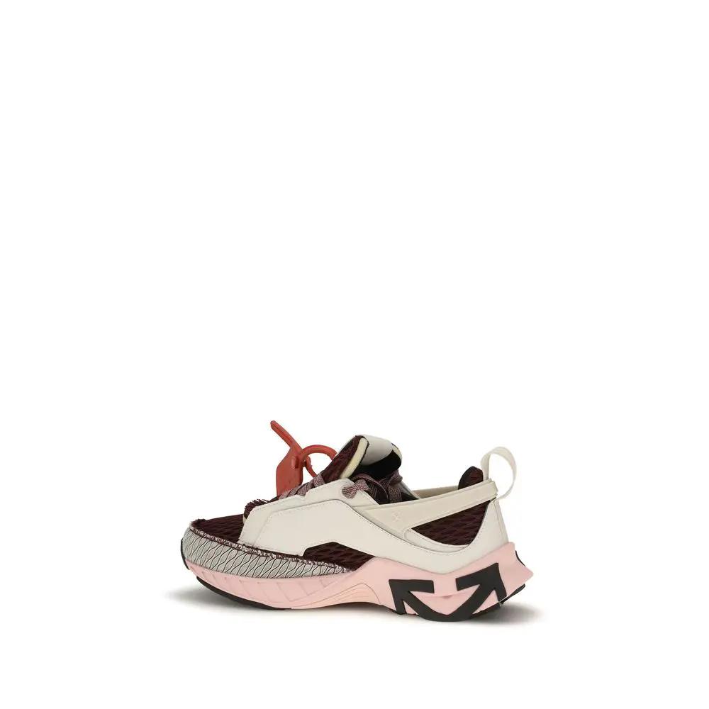 Off-White Multicolor Polyester Athletic Sneakers