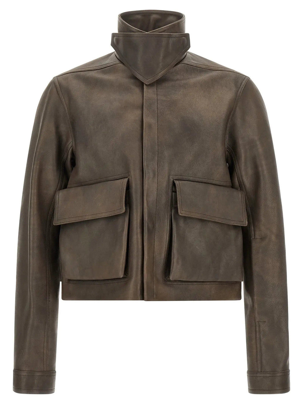 Rick Owens Brown Calfskin Leather Jacket