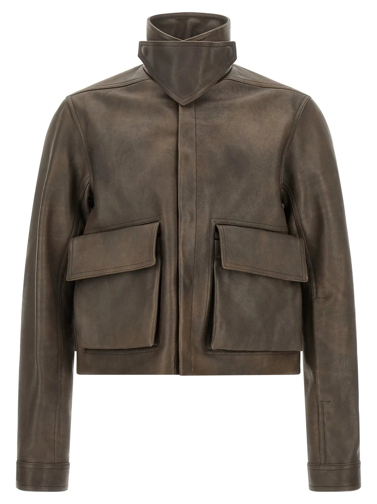 Rick Owens Brown Calfskin Leather Jacket