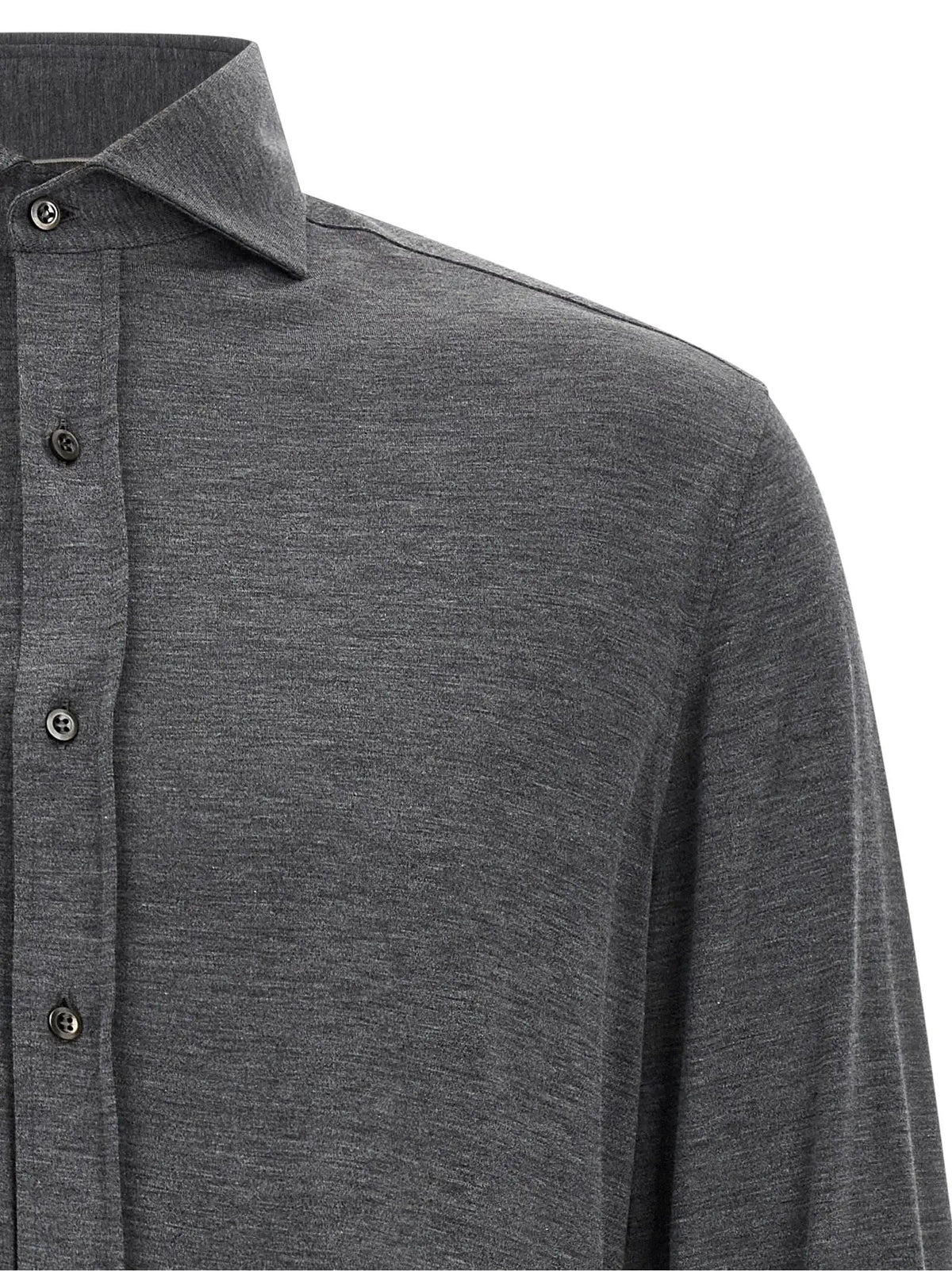 Brunello Cucinelli Gray Silk Blouse