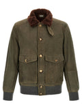 Brunello Cucinelli Bicolor Lamb Leather Leather Jacket