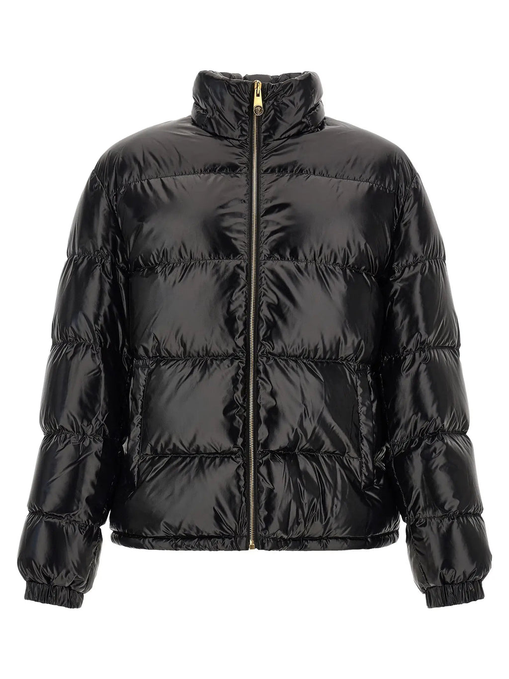 Versace Black Nylon Full-Length Jacket