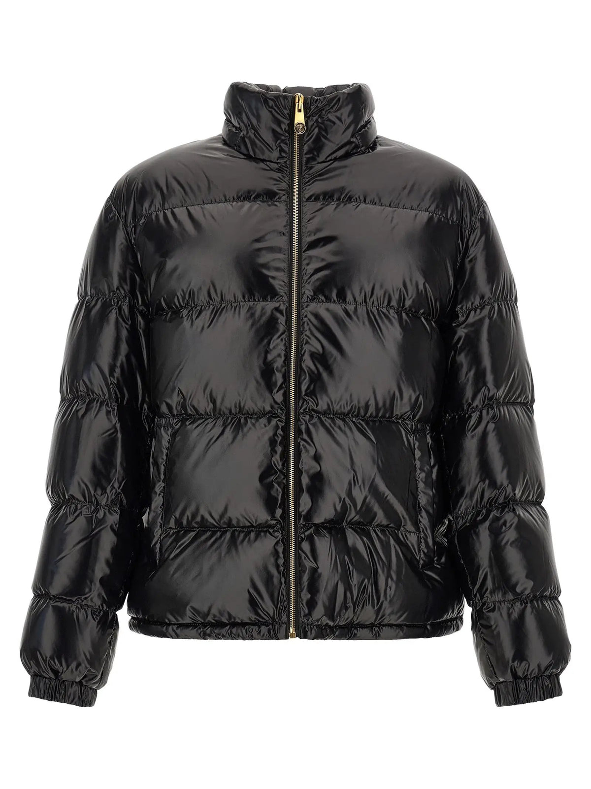 Versace Black Nylon Full-Length Jacket