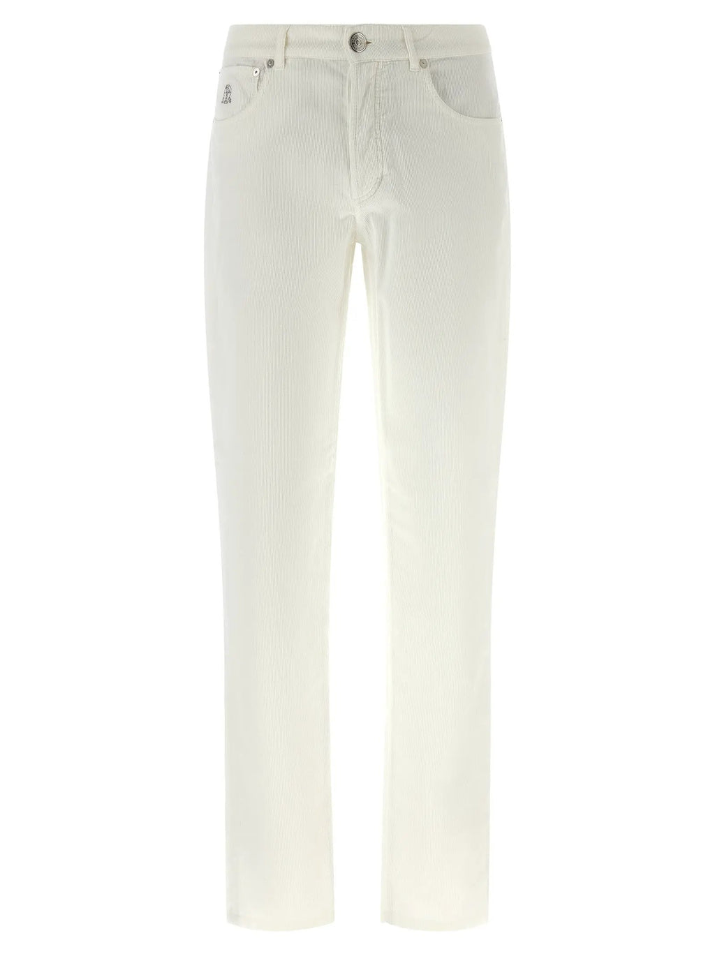 Brunello Cucinelli White Cotton Casual Pants