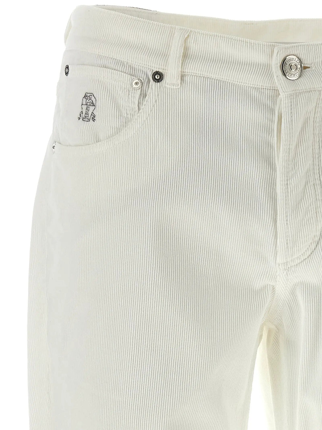 Brunello Cucinelli White Cotton Casual Pants
