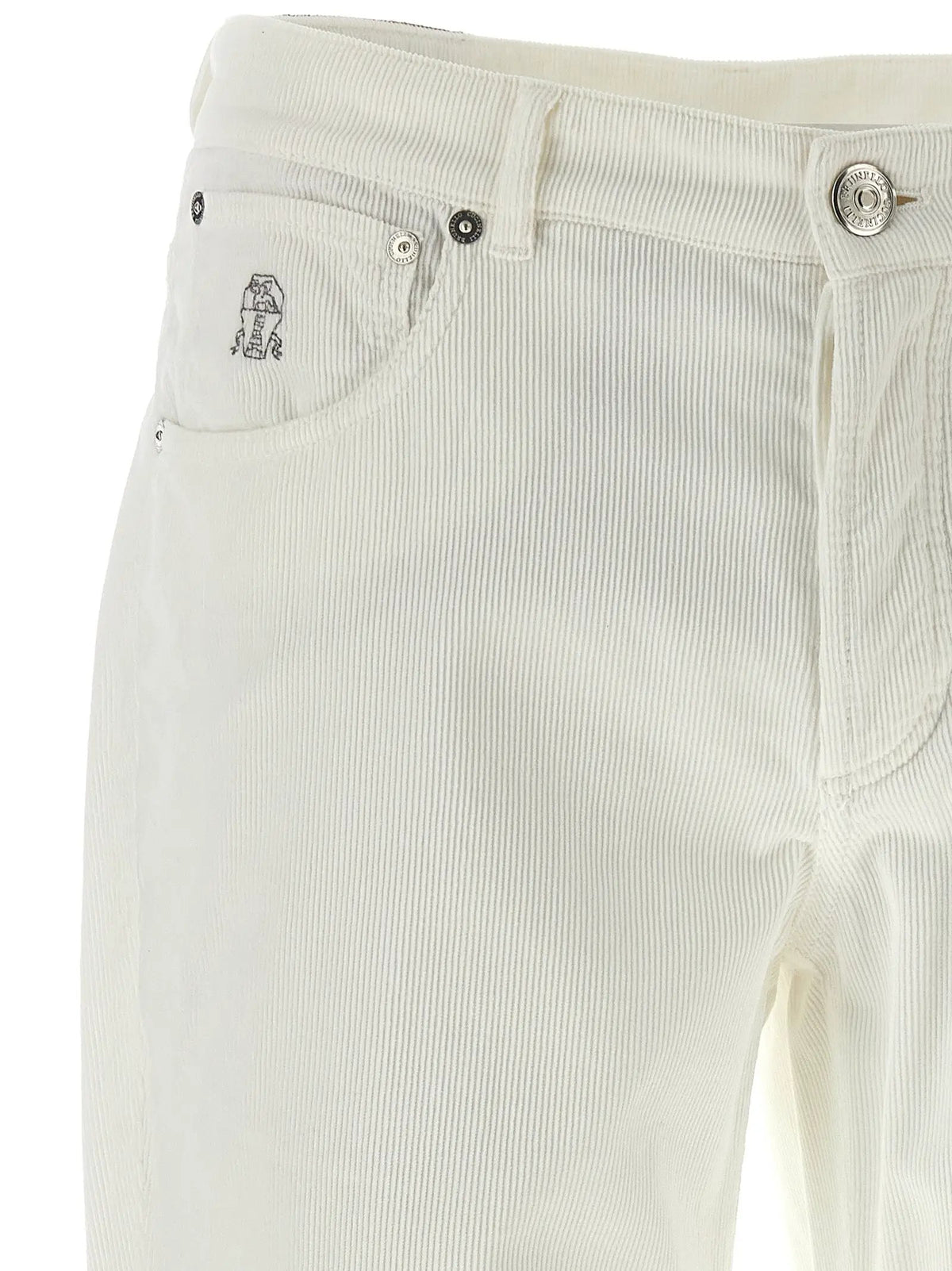 Brunello Cucinelli White Cotton Casual Pants