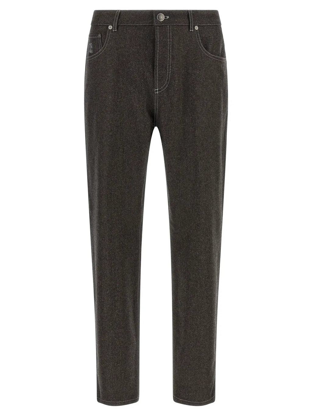 Brunello Cucinelli Gray Virgin Wool Casual Pants