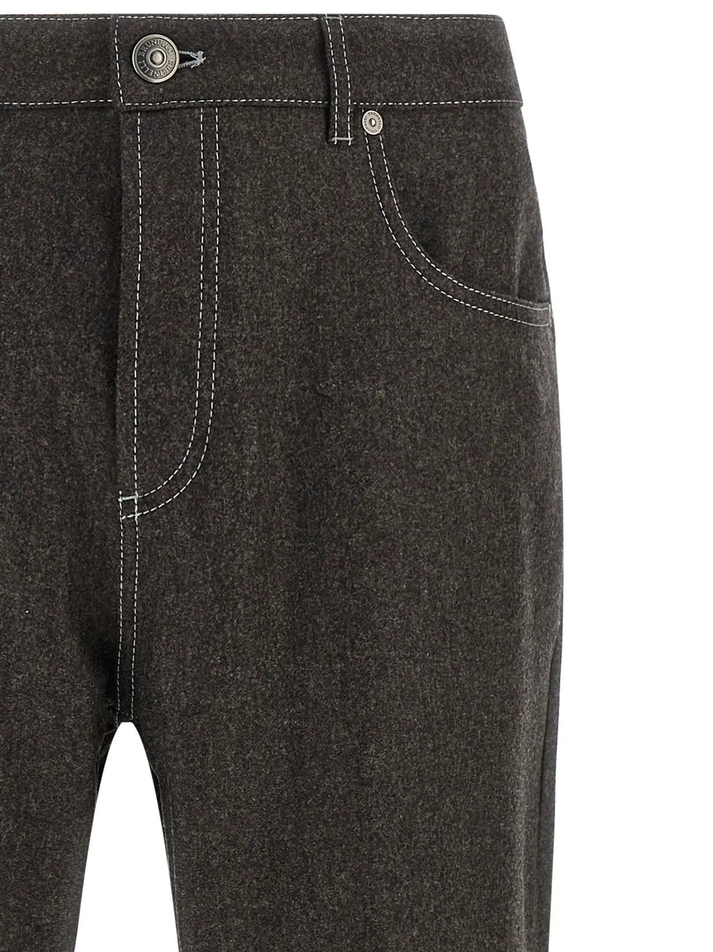 Brunello Cucinelli Gray Virgin Wool Casual Pants