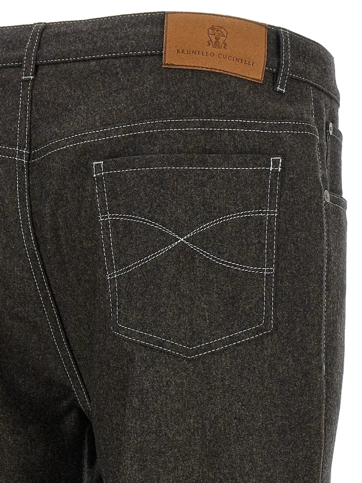 Brunello Cucinelli Gray Virgin Wool Casual Pants