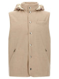 Brunello Cucinelli Beige Wool Sleeveless Jacket