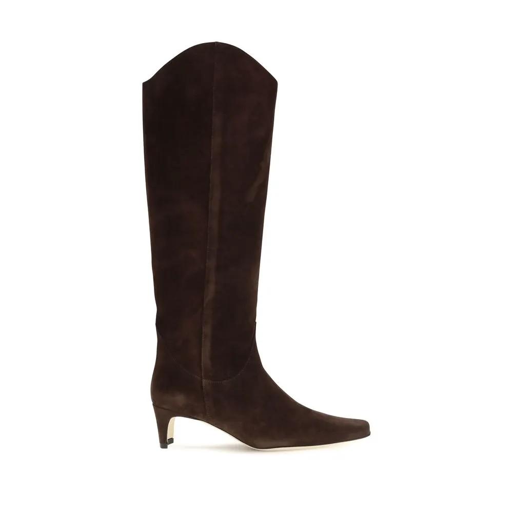 Staud Staud Brown Calf Leather Bos Taurus High Heel Boots