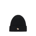 Maison Kitsuné Black Wool Oves Aries Beanie