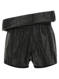 Rick Owens Black Lamb Leather Bermuda Shorts