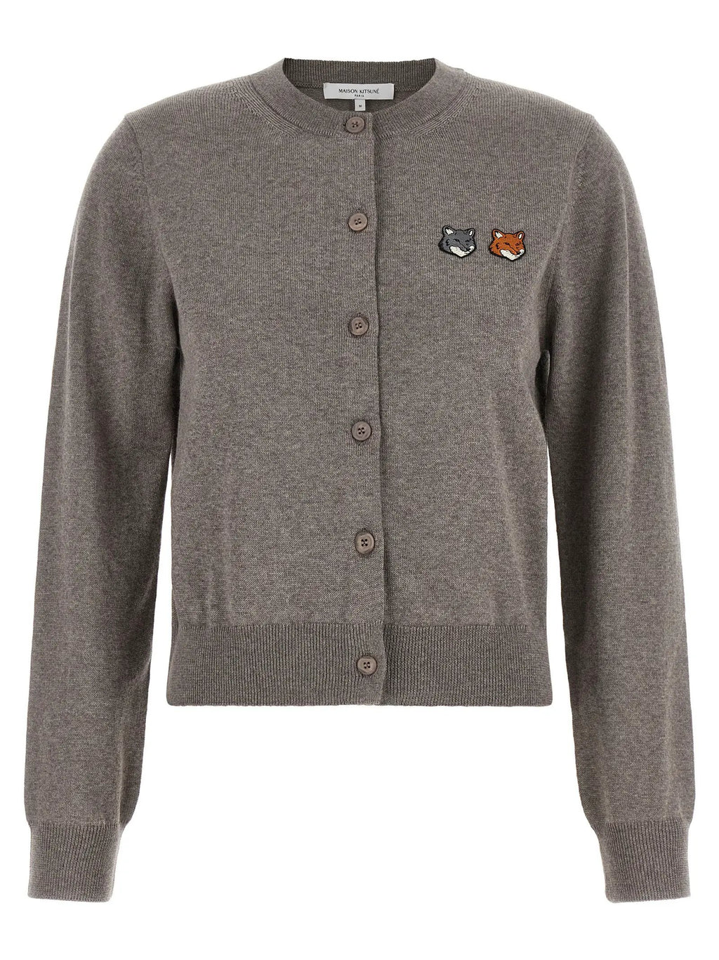 Maison Kitsuné Gray Wool Cardigan