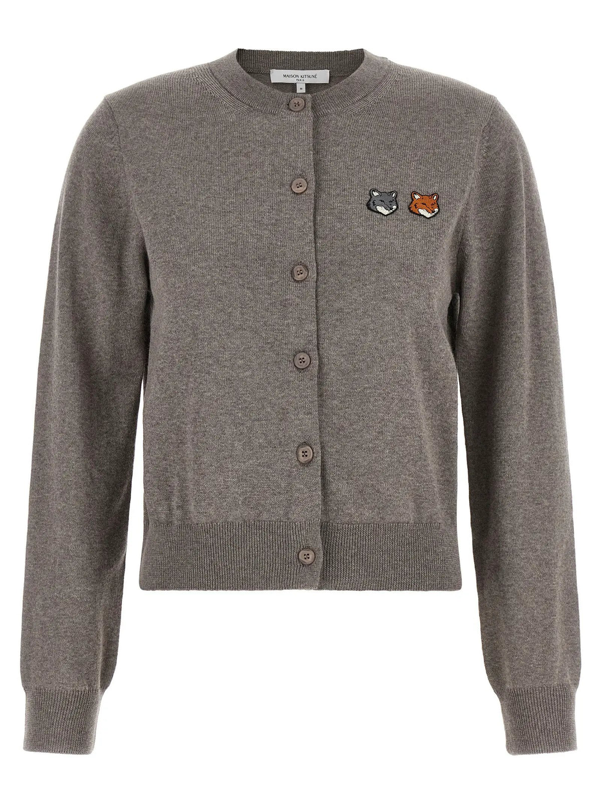 Maison Kitsuné Gray Wool Cardigan