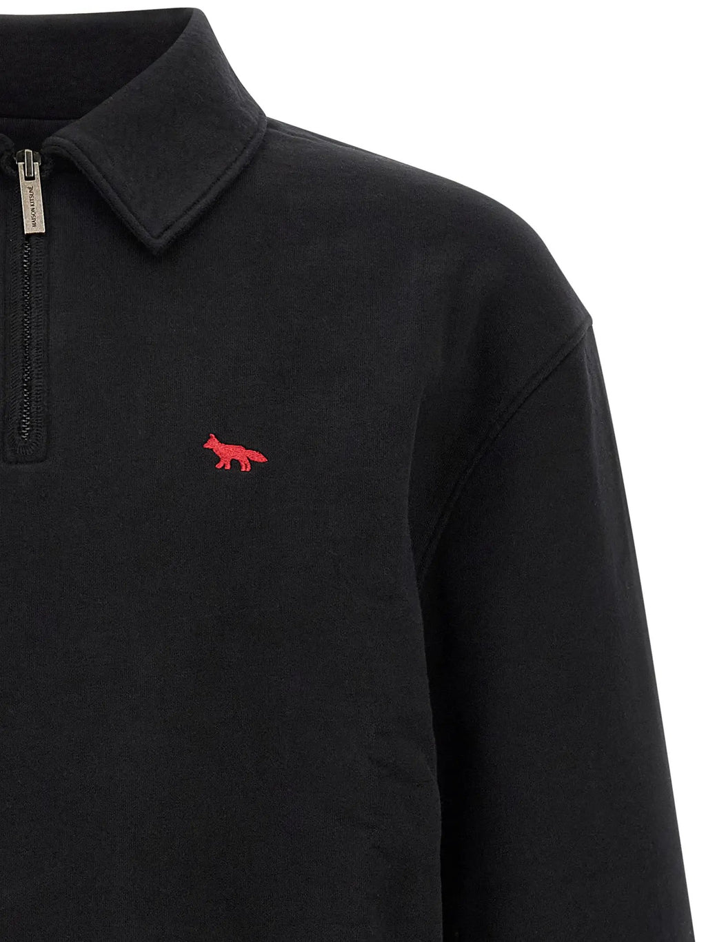 Maison Kitsuné Black Organic Cotton Sweatshirt