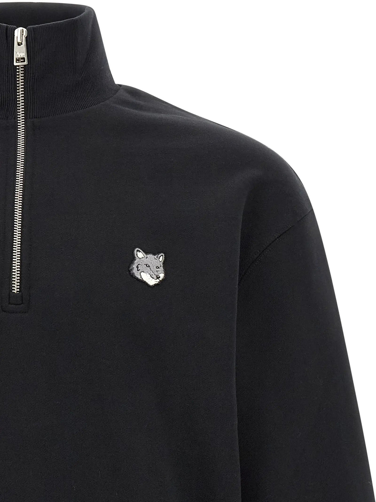 Sweat-shirt Maison Kitsuné en coton biologique noir