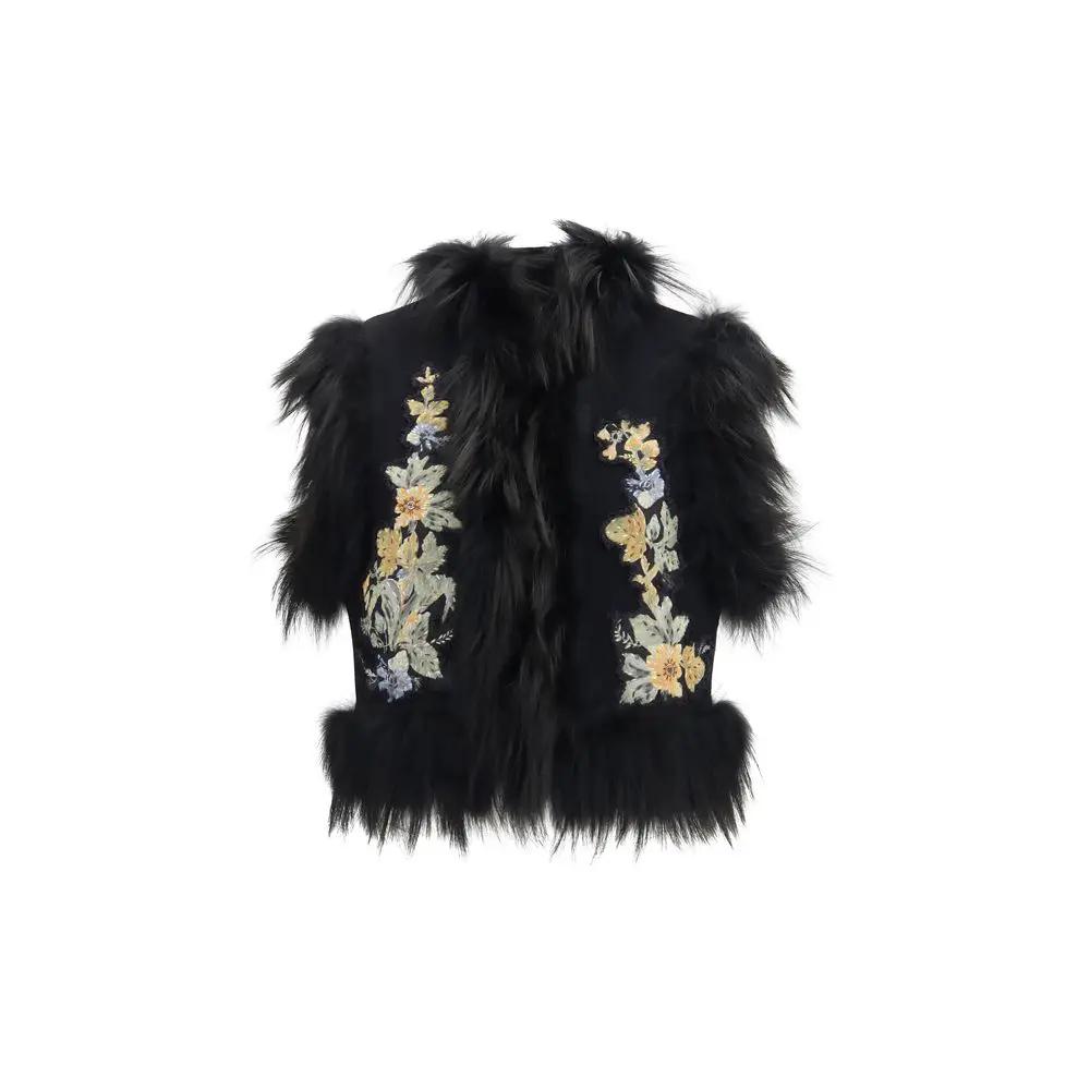Fendi Black Wool Oves Aries Sleeveless Jacket