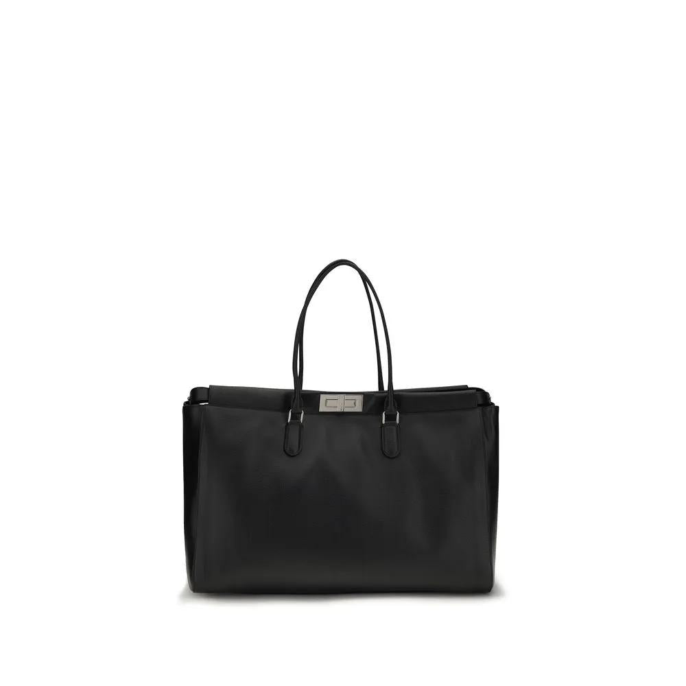 Fendi Black Calf Leather Bos Taurus Shoulder Bag