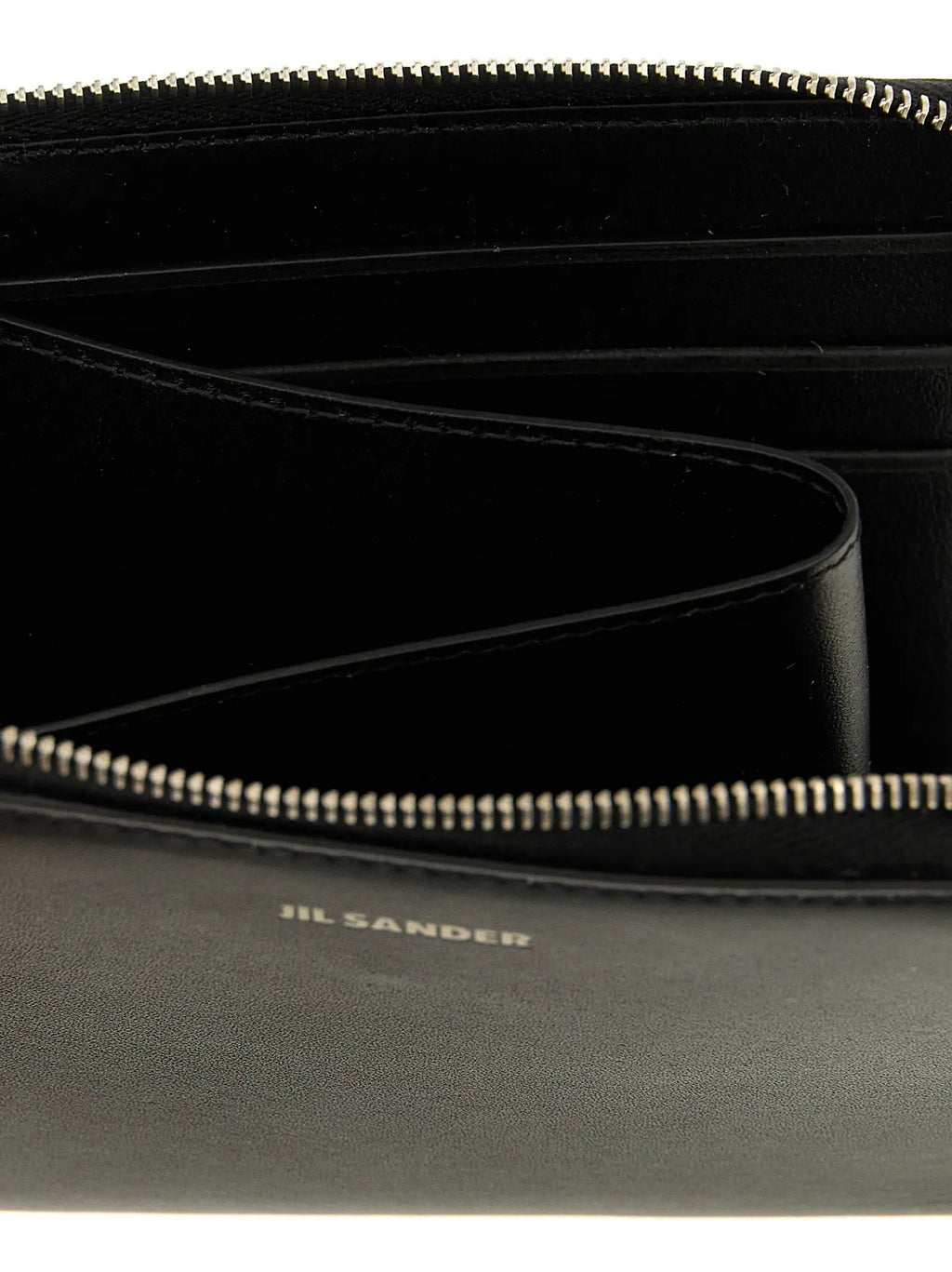 Portefeuille Jil Sander en cuir de veau noir