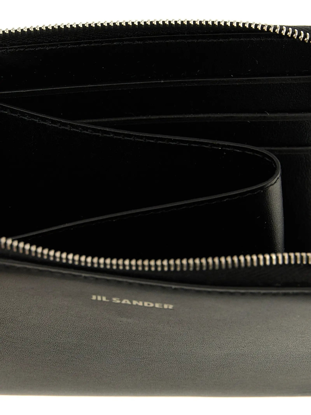 Portefeuille Jil Sander en cuir de veau noir