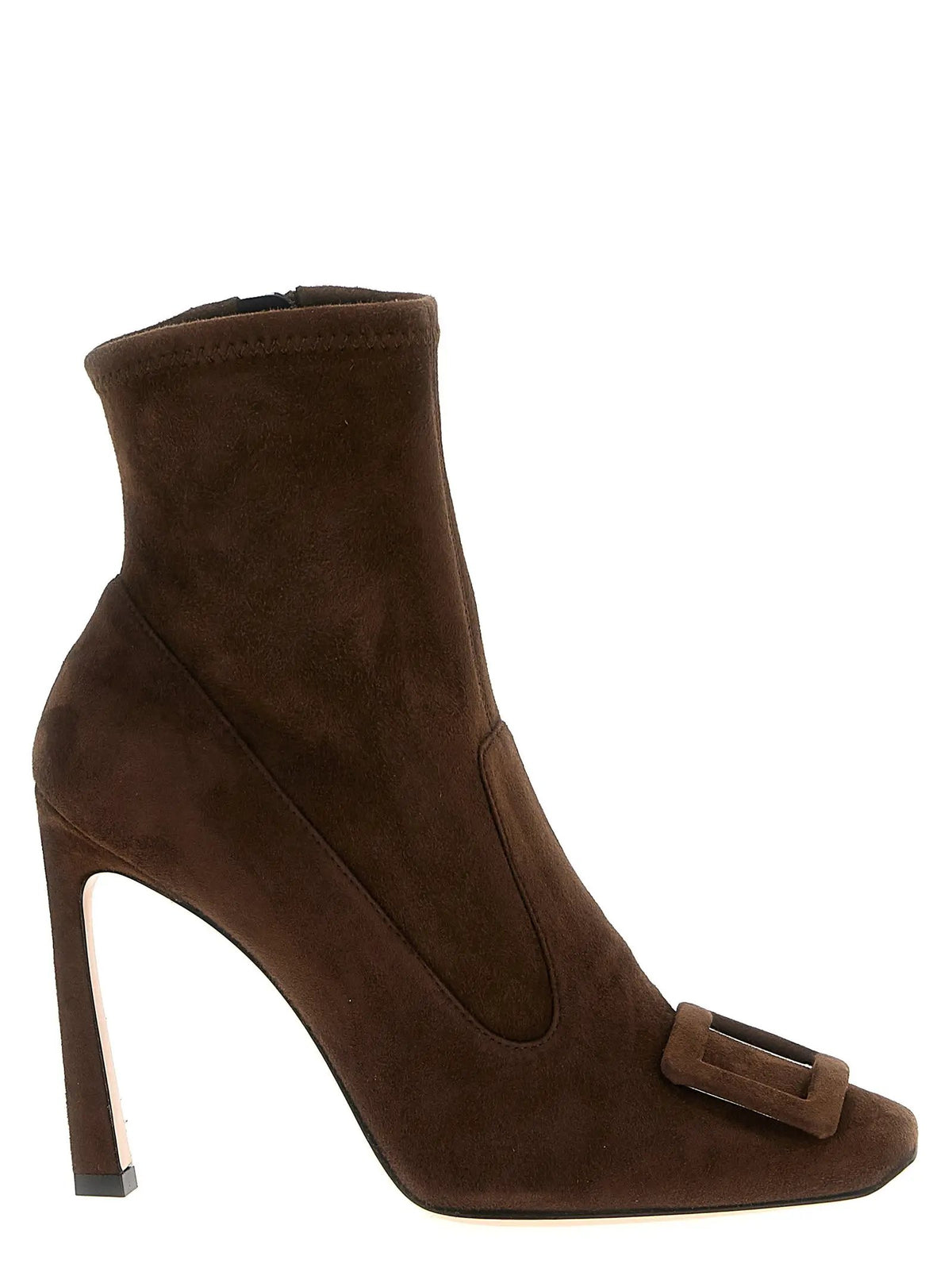 Bottines en cuir d'agneau marron Roger Vivier