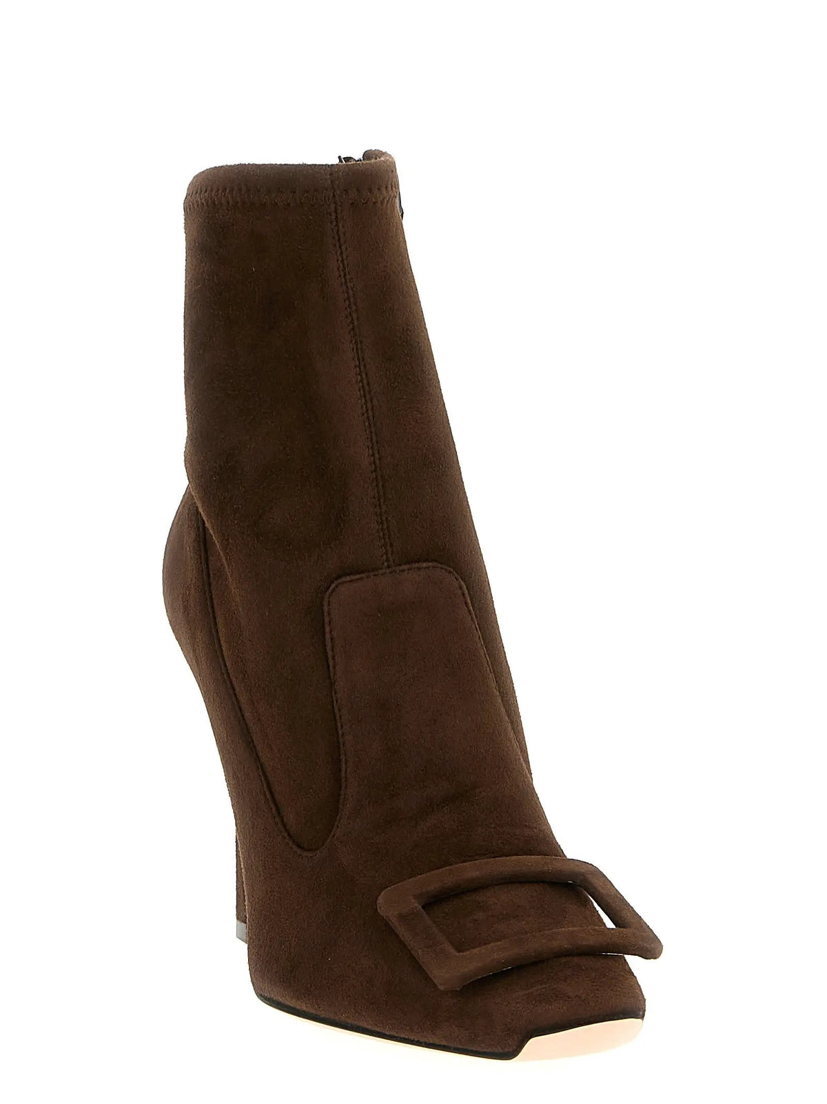 Bottines en cuir d'agneau marron Roger Vivier