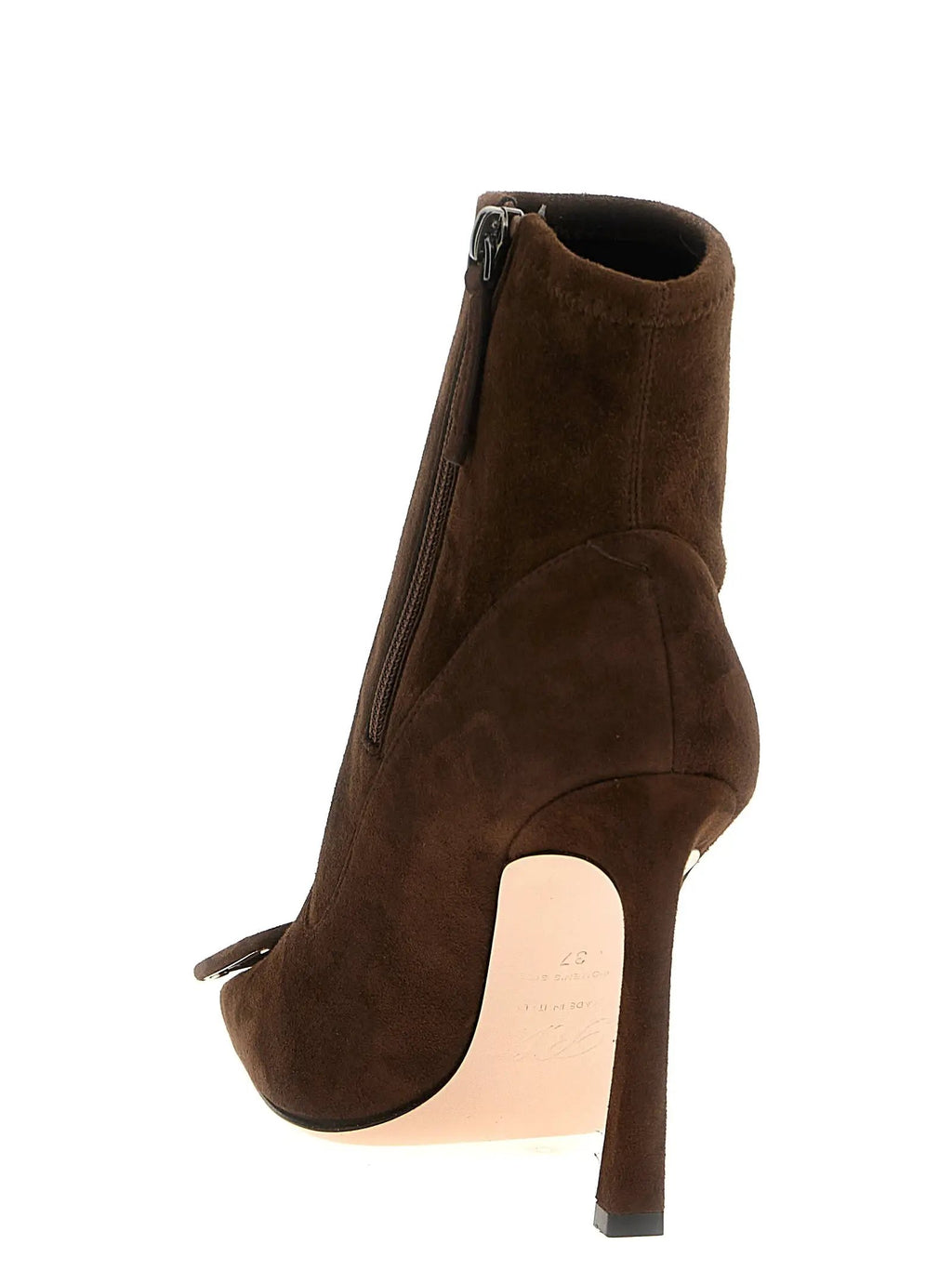 Bottines en cuir d'agneau marron Roger Vivier