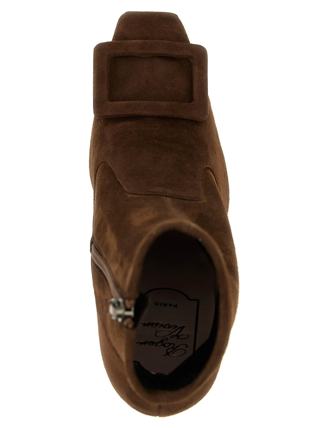 Bottines en cuir d'agneau marron Roger Vivier