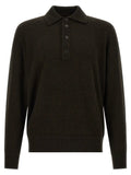 Polo en laine marron ZEGNA