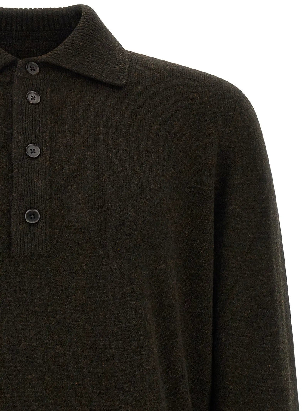 Polo en laine marron ZEGNA