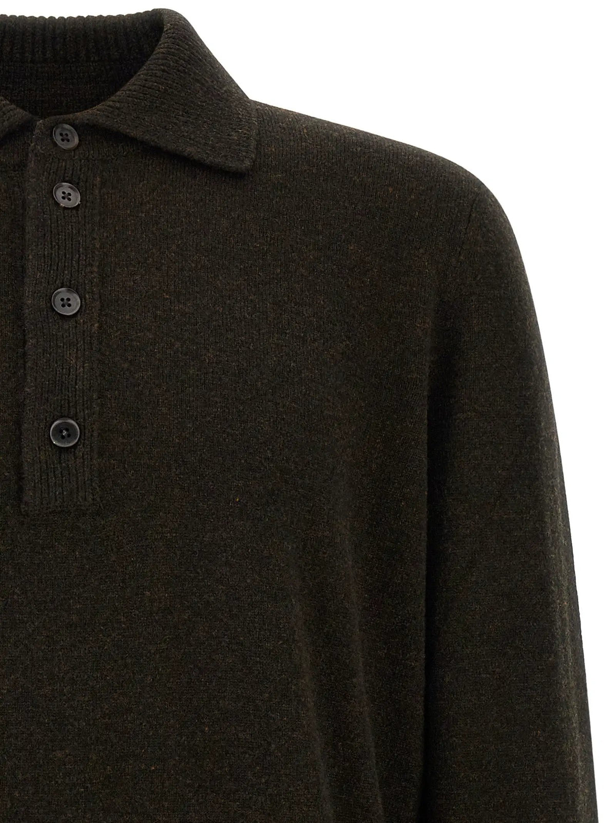 Polo en laine marron ZEGNA