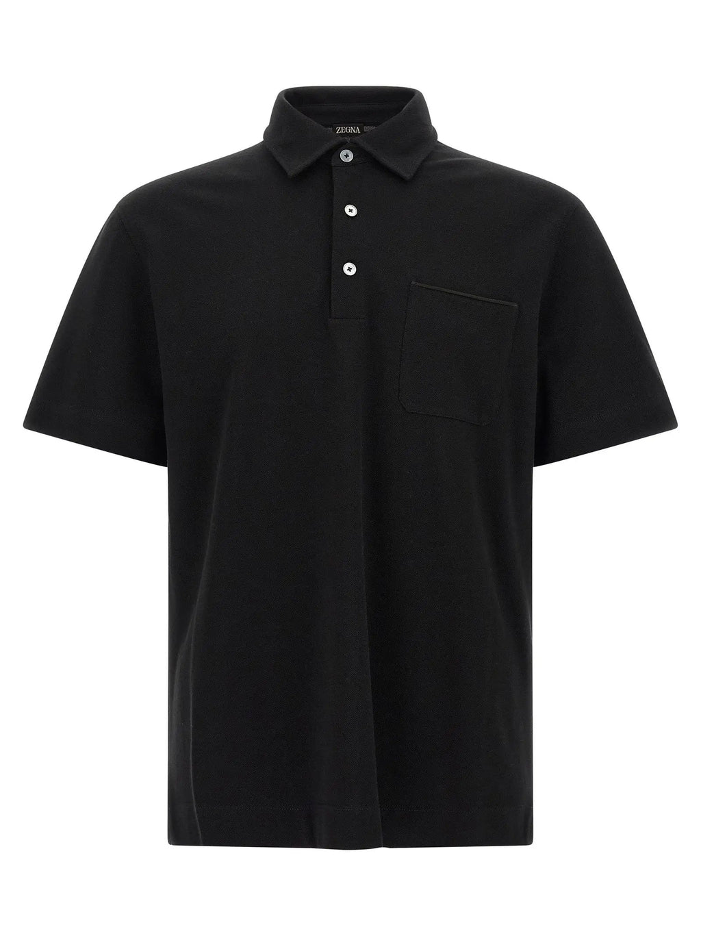 ZEGNA Black Cotton Polo Shirt