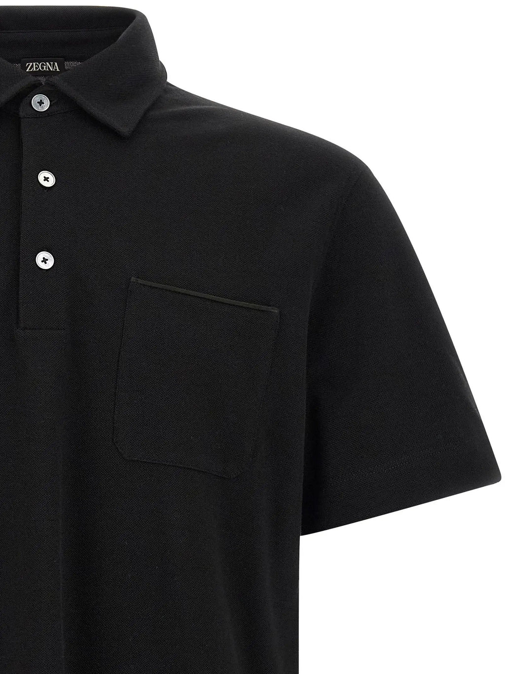 ZEGNA Black Cotton Polo Shirt