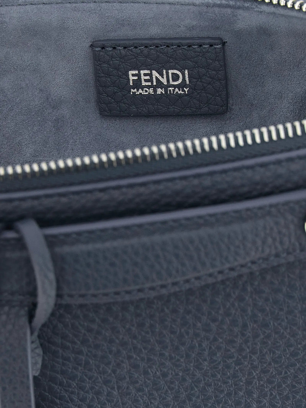 Fendi Blue Calfskin Clutch Bag