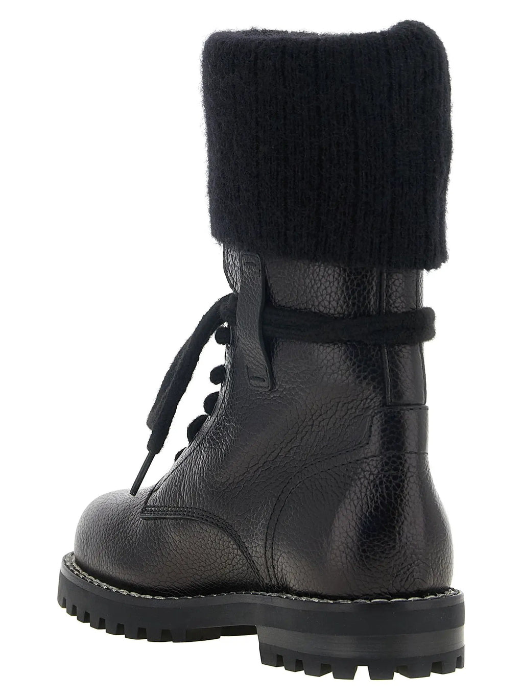 Fendi Black Calfskin Lace-Up Boots