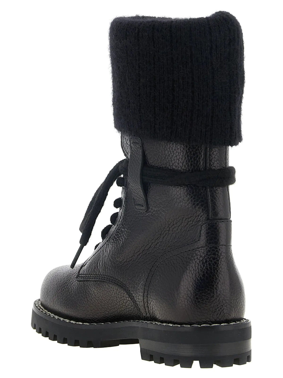 Fendi Black Calfskin Lace-Up Boots