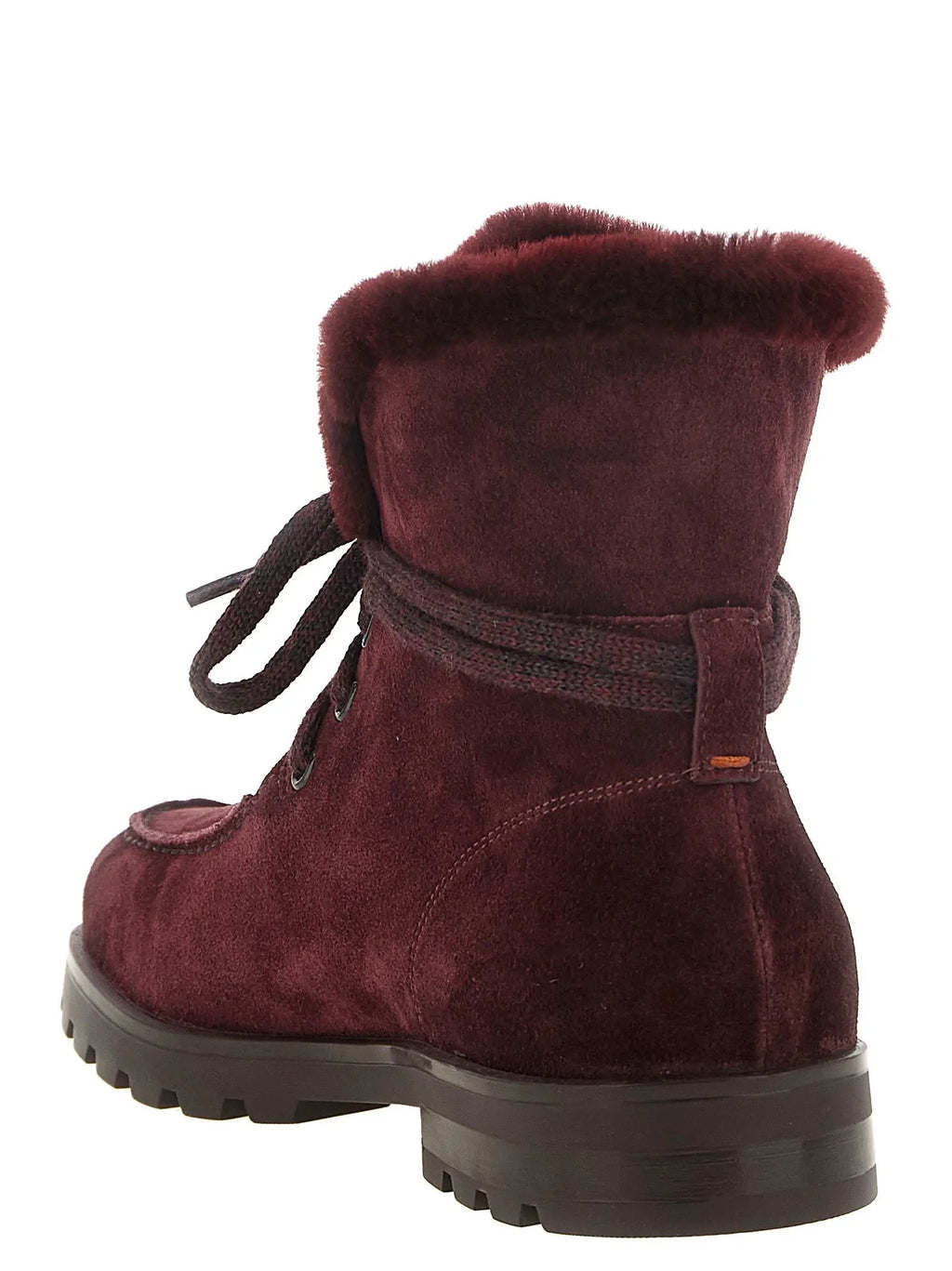 Santoni Bordeaux Calfskin Ankle Boots