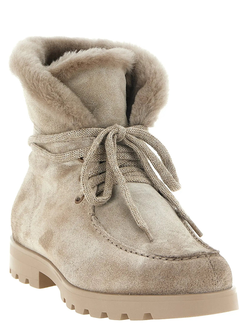 Bottines Santoni en cuir de veau beige