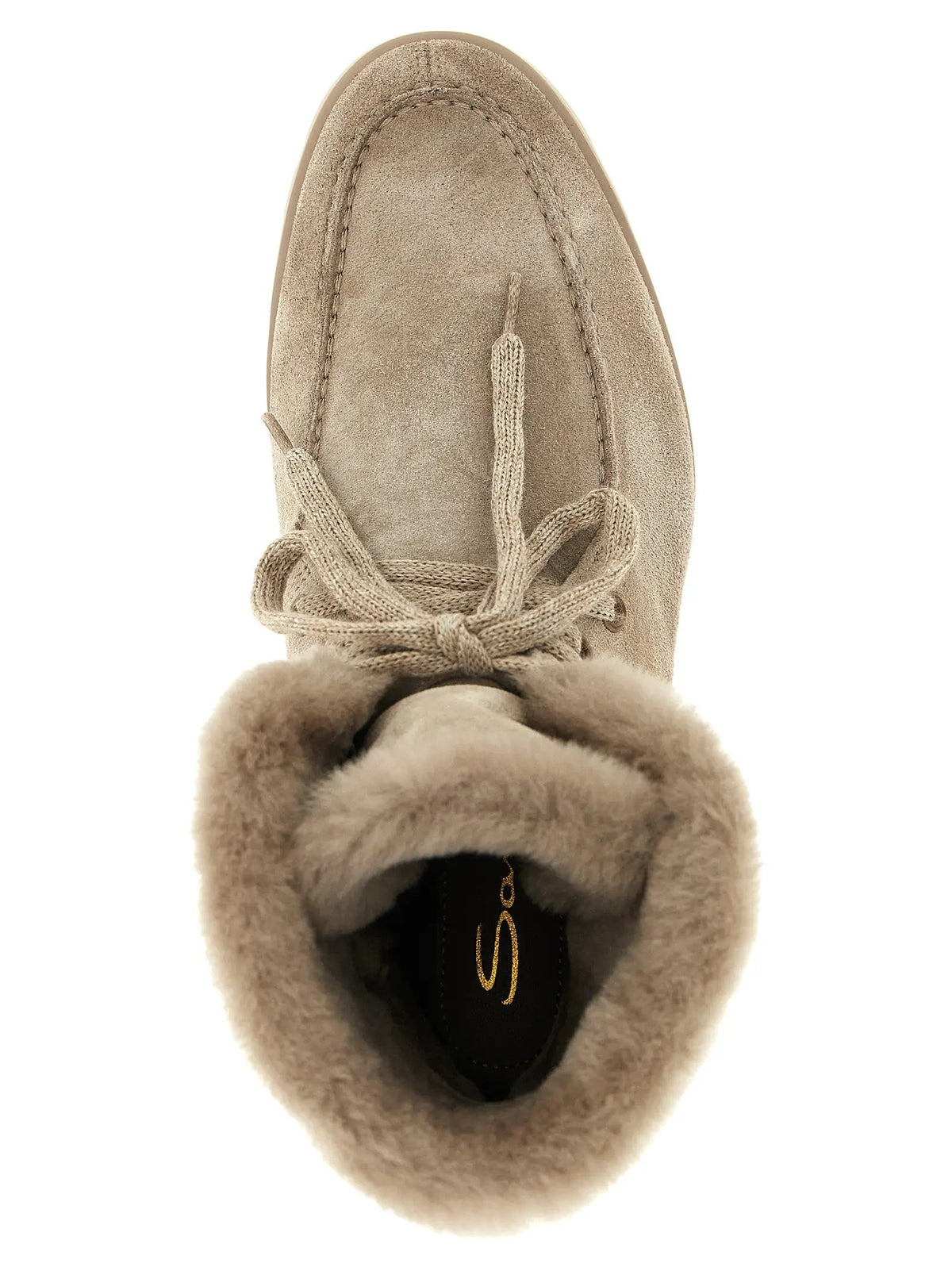Bottines Santoni en cuir de veau beige