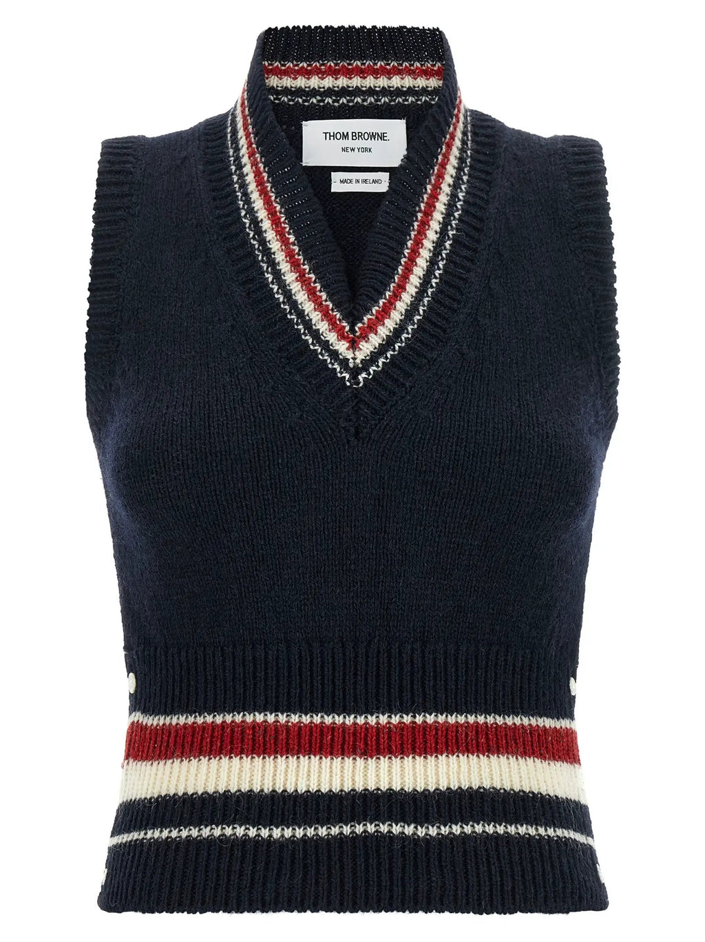 Thom Browne Blue Wool Sleeveless Jacket