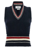 Thom Browne Blue Wool Sleeveless Jacket
