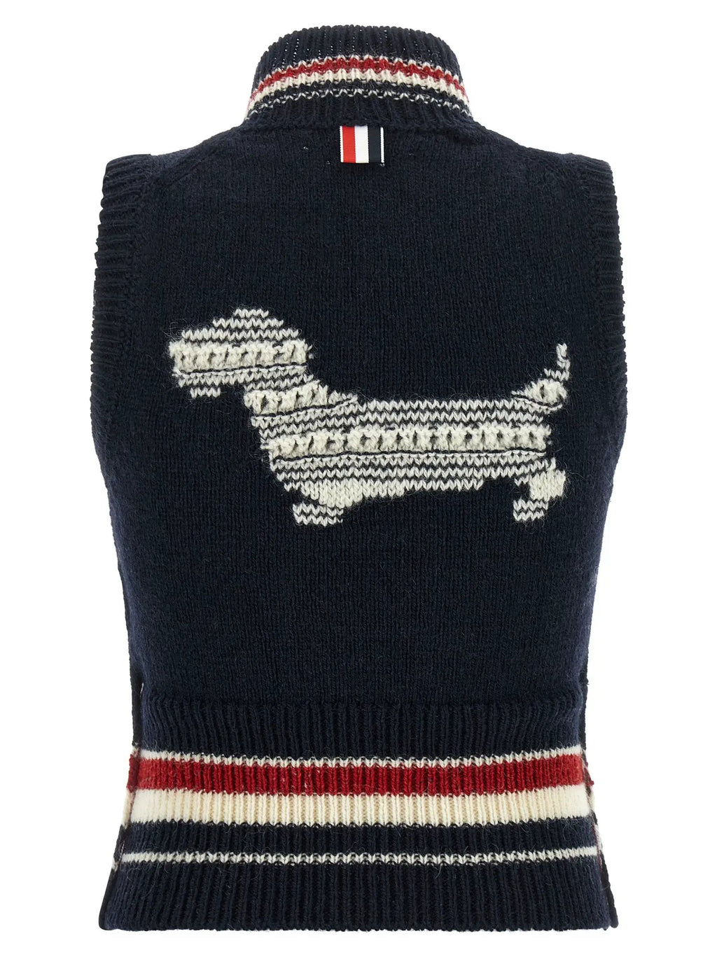 Thom Browne Blue Wool Sleeveless Jacket