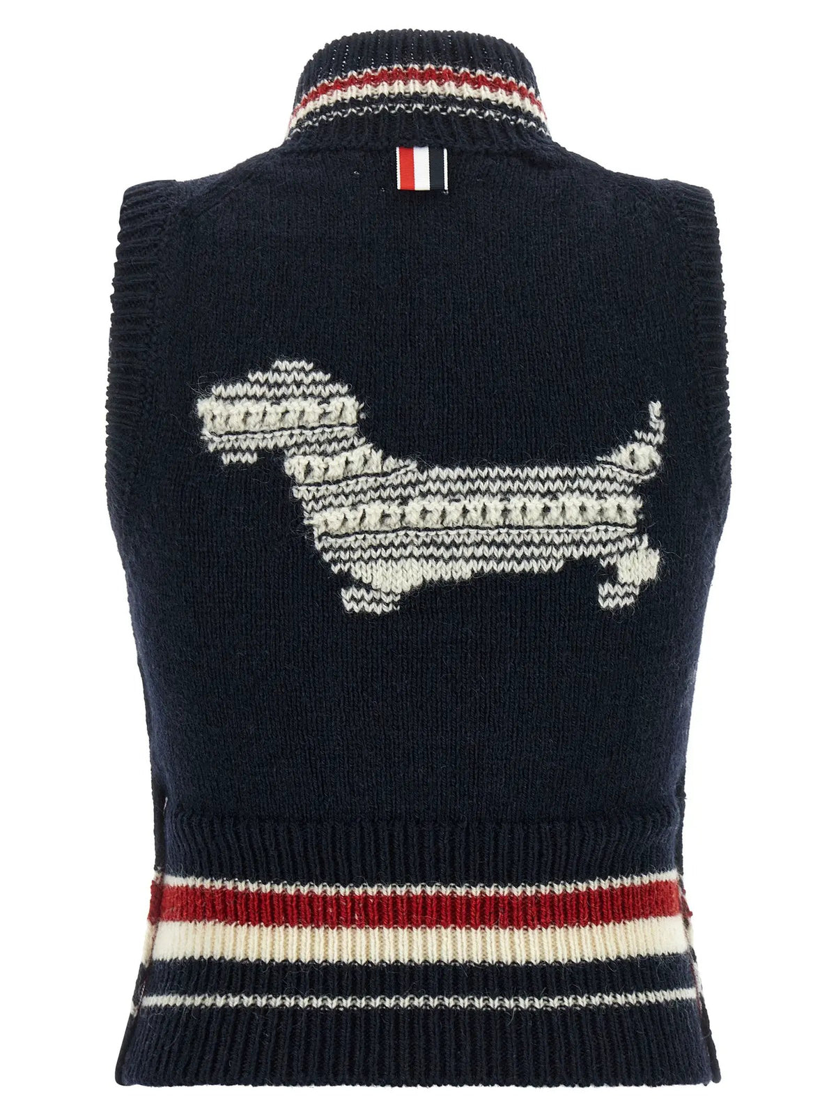 Thom Browne Blue Wool Sleeveless Jacket