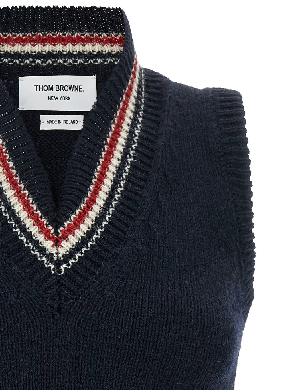 Thom Browne Blue Wool Sleeveless Jacket