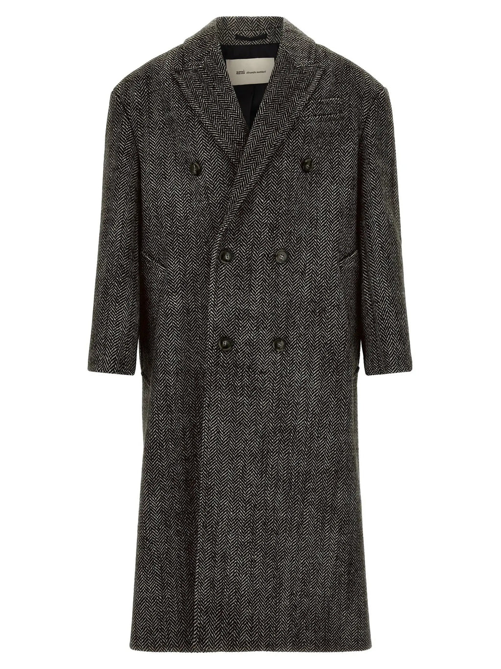 Ami Paris Black Virgin Wool Coat